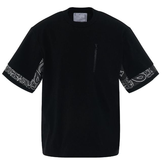 サイズ 3　SACAI 22SS バンダナ レイヤード Tシャツ 黒のサムネイル