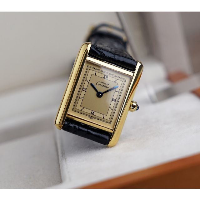 美品 カルティエ マスト タンク ゴールド ローマン SM Cartier