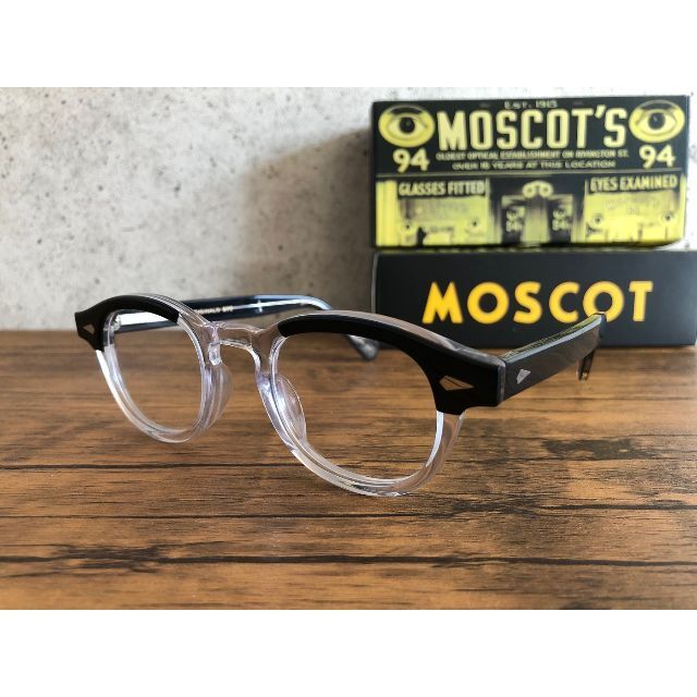 MOSCOT LEMTOSH 44 BLACK/CRYSTAL  レンズ付き