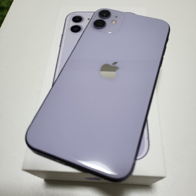 （美品） iPhone 11 128GB purple （箱付き SIMフリー