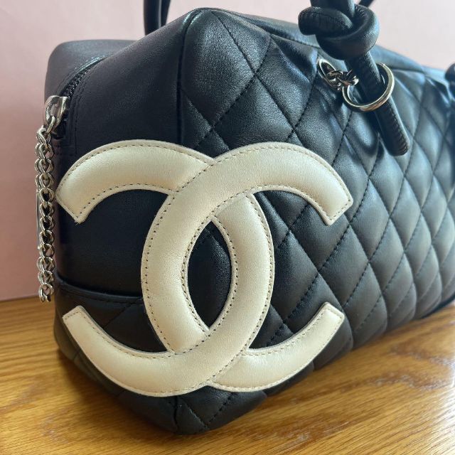 CHANEL - 極美品☆シャネル カンボン ボーリングバッグ Gカード付