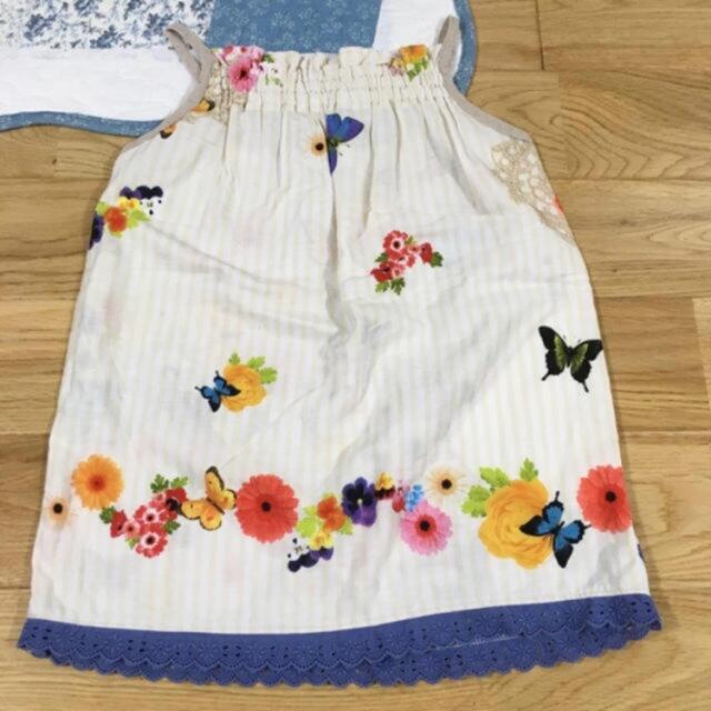 ハンドメイド　ワンピース　 キッズ/ベビー/マタニティのキッズ服女の子用(90cm~)(ワンピース)の商品写真