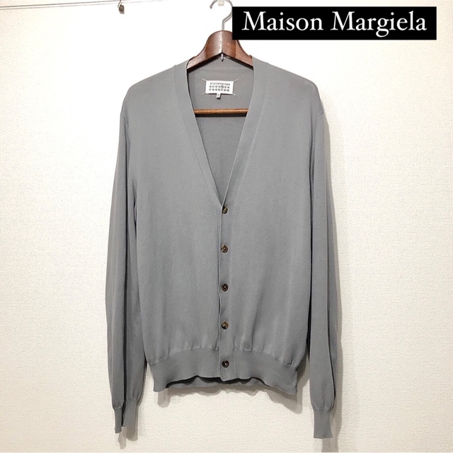 Maison Martin Margiela(マルタンマルジェラ)のMaison Margiela エルボーパッチ ニット カーディガン グレー M メンズのトップス(カーディガン)の商品写真