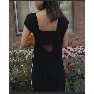 アメリヴィンテージ(Ameri VINTAGE)のAmeri LOOP YARN BACK OPEN KNIT DRESS(ロングワンピース/マキシワンピース)