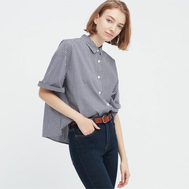 UNIQLO - コットンチェックシャツ 五分袖 ユニクロの通販 by なおやじ