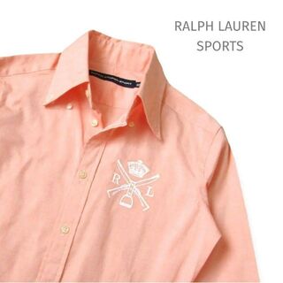 ラルフローレン(Ralph Lauren)の美品 ラルフローレンスポーツ シャツ オレンジ 長袖 トップス ブラウス 刺繍(シャツ/ブラウス(長袖/七分))