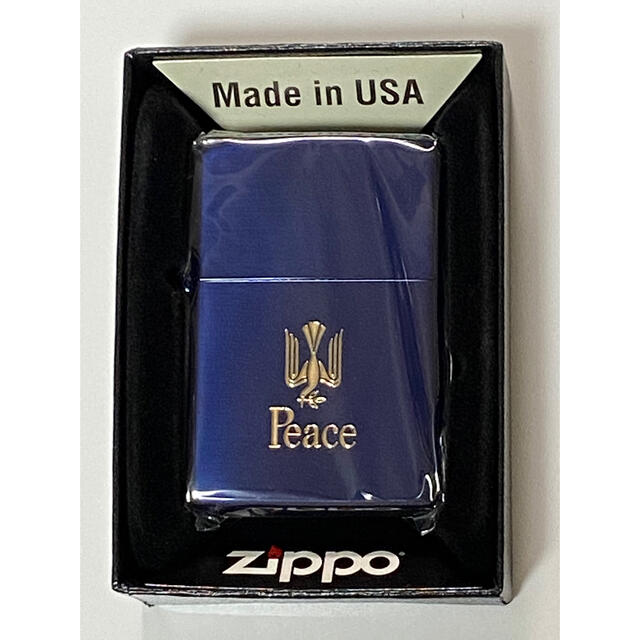 ZIPPO 「Peace」GOLD刻印ブルーチタン