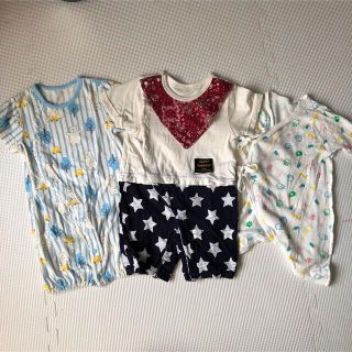 ニシマツヤ(西松屋)の最終処分 ベビー服 男の子 50-60 夏物 半袖 ロンパース・肌着 まとめ売り(ロンパース)