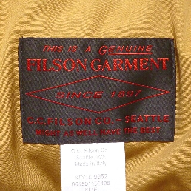 買収 FILSON GARMENT ITALY サイズ36 passwithpamela.com