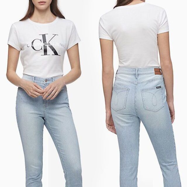 Calvin Klein(カルバンクライン)の新品/直営店購入カルバンクライン■CKロゴTシャツ/レディース　白 レディースのトップス(Tシャツ(半袖/袖なし))の商品写真