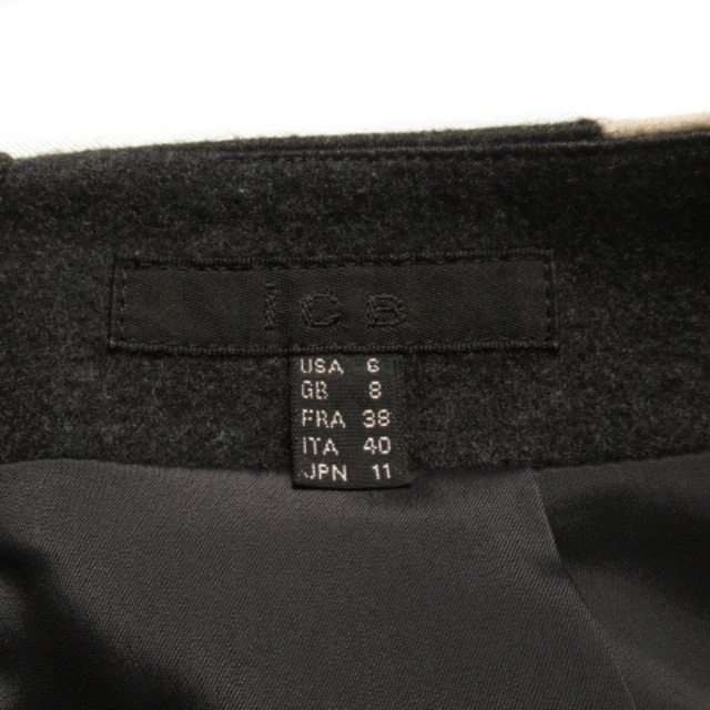 ICB(アイシービー)のアイシービー iCB スカート ミディ丈 ウール 11 黒 ブラック レディースのスカート(ひざ丈スカート)の商品写真