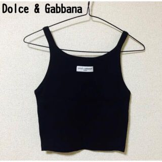 ドルチェアンドガッバーナ(DOLCE&GABBANA)のドルチェ&ガッパーナ タンクトップ ブラック ワンポイント 美品 (タンクトップ)