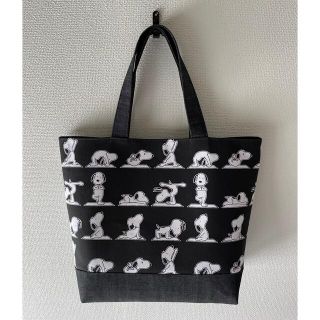 スヌーピー(SNOOPY)のハンドメイド　トートバッグ　スヌーピー×デニム　ヨガ(トートバッグ)