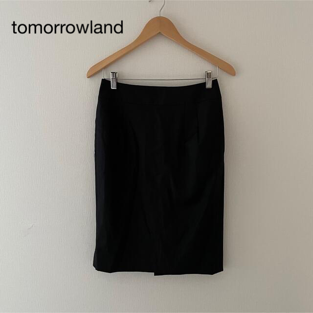 TOMORROWLAND(トゥモローランド)のトゥモローランド　タイトスカート　黒　ブラック　36 レディースのスカート(ひざ丈スカート)の商品写真