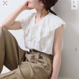 スピックアンドスパン(Spick & Span)の美品♡ Spick & Span フリルカラースリーブレスブラウス(シャツ/ブラウス(半袖/袖なし))