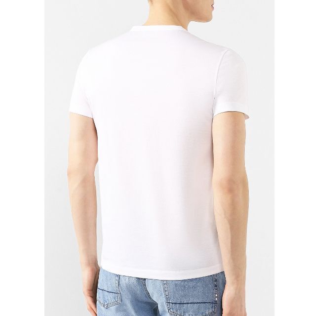 146 MONCLER ホワイト ロゴ クルーネック 半袖 Tシャツ sizeL