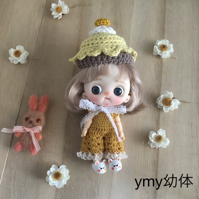 帽子 プチブライス ymy幼体 ミニドール マロンカップケーキ風 帽子 プチブライス ymy幼体 ミニドール マロンカップケーキ風