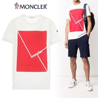 モンクレール(MONCLER)の147 MONCLER  ホワイト BOXロゴ 半袖 Tシャツ size XXL(Tシャツ/カットソー(半袖/袖なし))