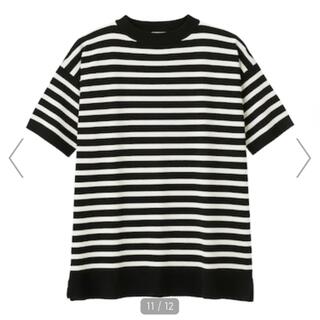 ジーユー(GU)のGU マリンボーダークルーネックセーター　メンズ(Tシャツ/カットソー(半袖/袖なし))