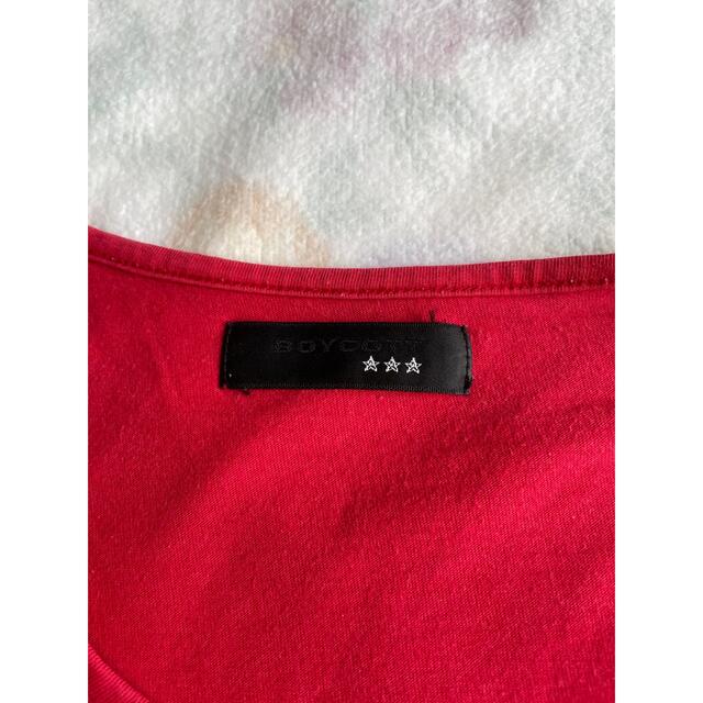 BOYCOTT(ボイコット)のboycottTシャツ赤サイズ2 メンズのトップス(Tシャツ/カットソー(半袖/袖なし))の商品写真