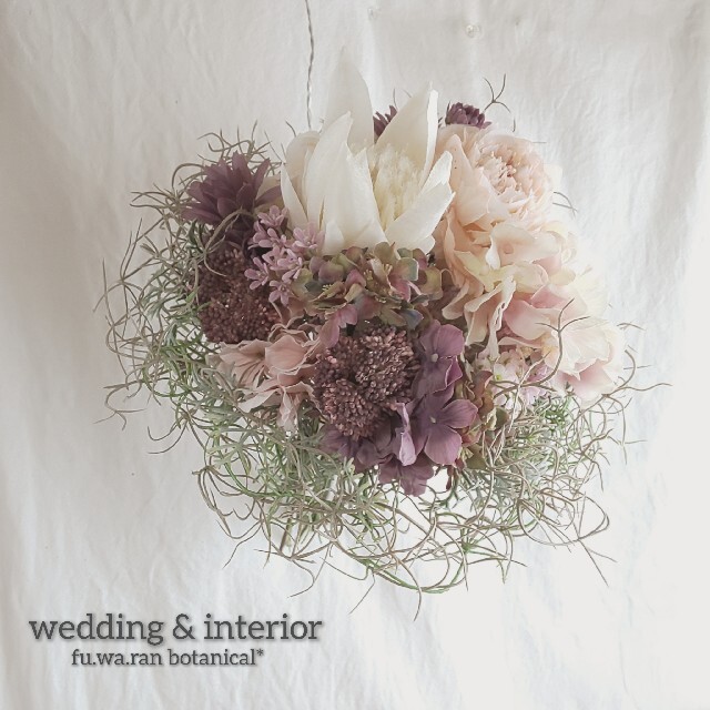 専用wedding bouquet＊プロテア&スパニッシュモス フェイクブーケ