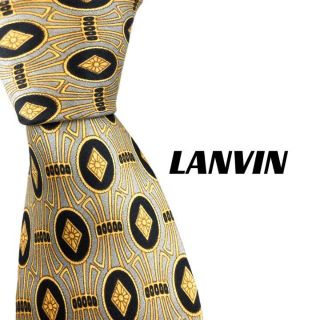 ランバン(LANVIN)の【3092】良品ー可品！LANVIN ランバン　ネクタイ　イエロー×グレー系(ネクタイ)