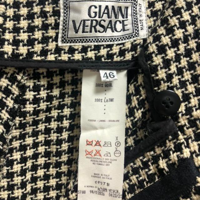 Gianni Versace(ジャンニヴェルサーチ)の希少◆Gianni Versace ジャンニベルサーチ 千鳥柄 チェック パンツ メンズのパンツ(スラックス)の商品写真