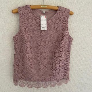 ユニクロ(UNIQLO)の刺繍レースノースリーブ(シャツ/ブラウス(半袖/袖なし))