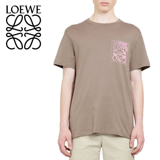LOEWE - 5 LOEWE ロエベ ワームグレー アナグラム ロゴ刺繍 Tシャツ sizeM