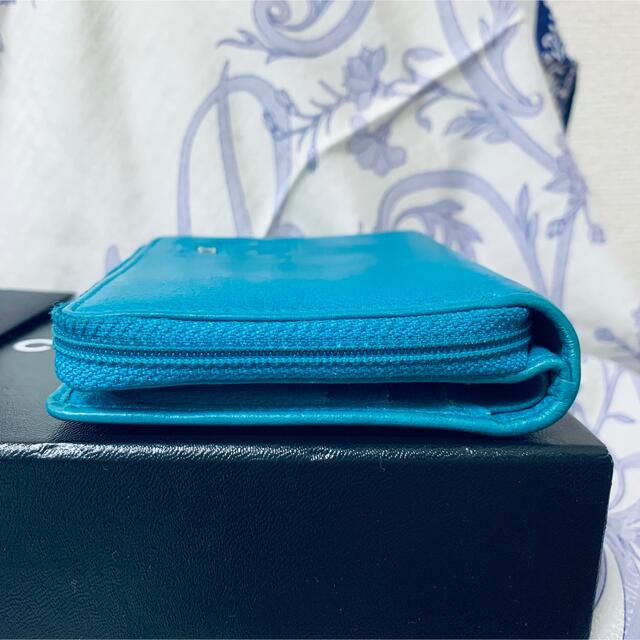 CHANEL(シャネル)のCHANELシャネル 折り財布ココマーク ジャケットモチーフ ターコイズ  レディースのファッション小物(財布)の商品写真
