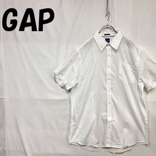 ギャップ(GAP)の【人気】ギャップ オールドギャップ ストライプ柄 半袖シャツ ホワイト XL(シャツ)