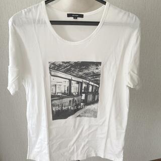 イネド(INED)のイネドオムメンズTシャツホワイトサイズ3(Tシャツ/カットソー(半袖/袖なし))
