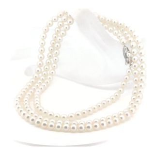 ミキモト(MIKIMOTO)のミキモト パール ロング ネックレス K14WG(ネックレス)