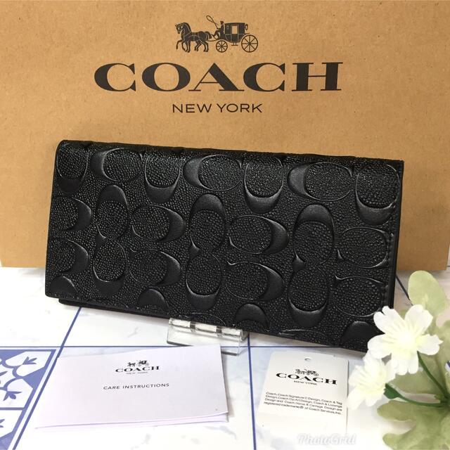 COACH コーチ　長財布　二つ折り　エンボス　シグネチャー　【新品】