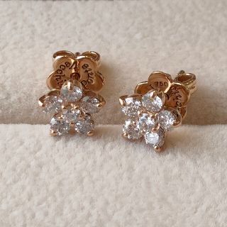 美品 ポンテヴェキオ ダイヤフラワーフープピアス D1.0ct