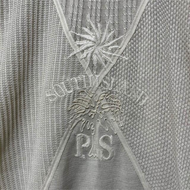 PIA SPORTS(ピアスポーツ)の90s リネン混　長袖　ニット　ホワイト　L メンズのトップス(ニット/セーター)の商品写真
