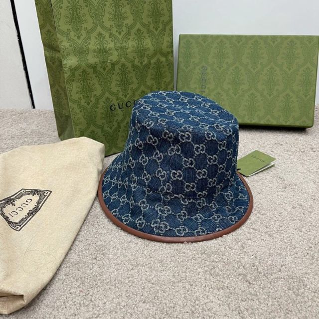 GUCCI グッチ GG総柄 GGキャンバス デニム バケット ハット www
