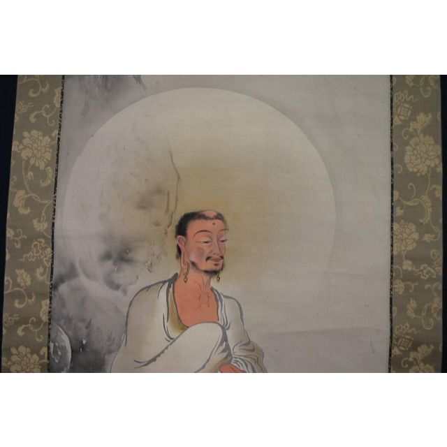 真作】穴吹香邨/出山釋迦之図/掛軸☆宝船☆O-941 J 美術品