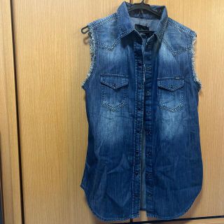 【新品・未使用】DIESEL デニムベスト  ブラック レディースS