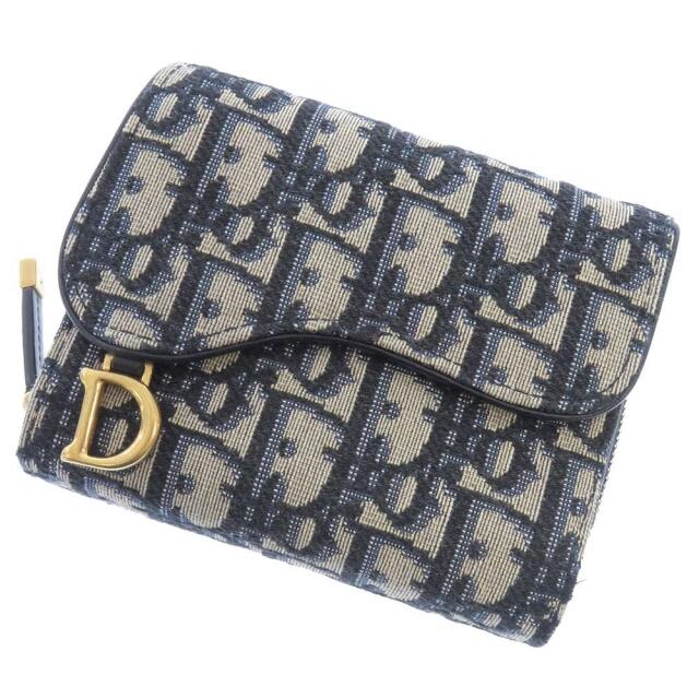ファッション クリスチャン・ディオール - Dior 財布 日本限定 ブルー S5673CTZQ_M928 ジャガード バイフォールド サドル 財布
