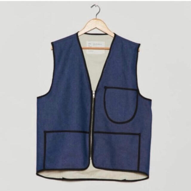 CAMIEL FORTGENS ZIP VEST BISON JEANDENIMベスト