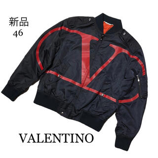 ヴァレンティノ(VALENTINO)の ◆新品未使用◆定価25万◆VALENTINO◆ボンバージャケット◆ロゴプリント(ナイロンジャケット)