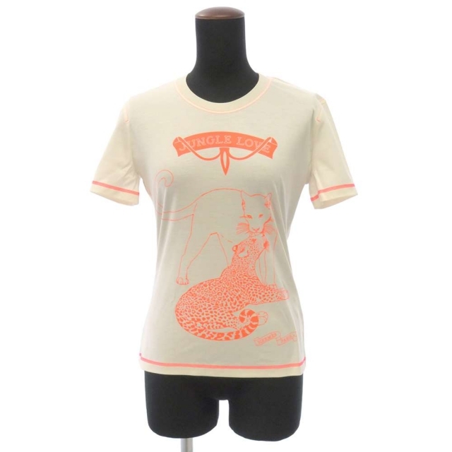 エルメス Tシャツ ジャグルラブ Jungle Love レディースサイズ36 HERMES アパレル オレンジ