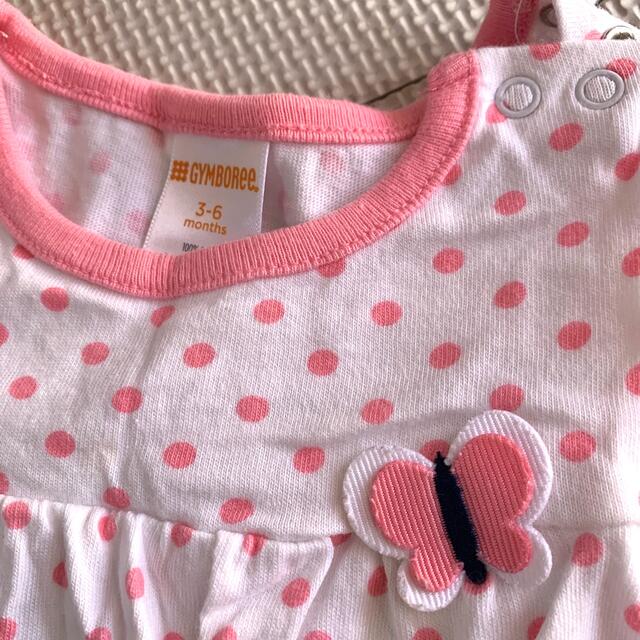 GYMBOREE(ジンボリー)のベビー服　ロンパース　ジンボリー　ドット　ピンク キッズ/ベビー/マタニティのベビー服(~85cm)(ロンパース)の商品写真