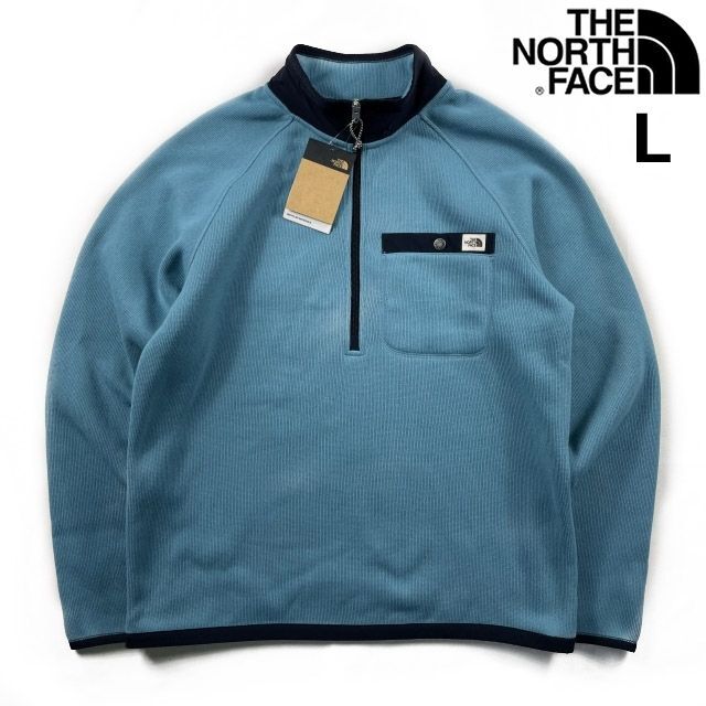 THE NORTH FACE(ザノースフェイス)のノースフェイス フリース ハーフジップ US限定 茶タグ(L)青 181024 メンズのトップス(その他)の商品写真