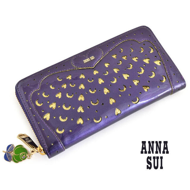 ANNA SUI(アナスイ)の【美品】ANNA SUI アナスイ 長財布 ハートリー エナメル ローズチャーム レディースのファッション小物(財布)の商品写真