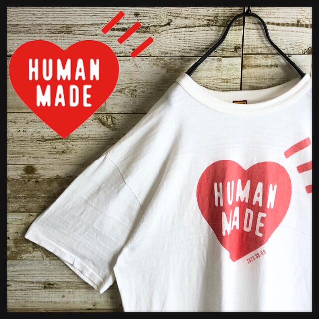 HUMAN MADE(ヒューマンメイド)のHUMANMADE ヒューマンメイド ビックロゴ入り Tシャツ 特大 美品 メンズのトップス(Tシャツ/カットソー(半袖/袖なし))の商品写真