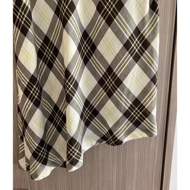 自由区(ジユウク)の自由区　アシメトリー　チェック柄　タイトスカート レディースのスカート(ひざ丈スカート)の商品写真