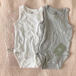 エイチアンドエム(H&M)のH&M ノースリーブロンパース　2枚セット(肌着/下着)