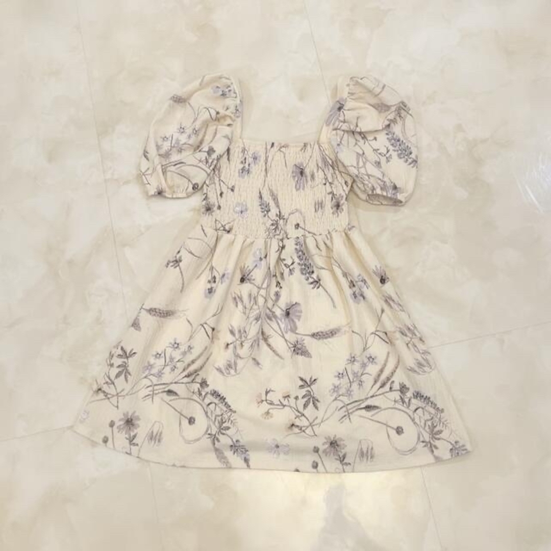 H&M - H&M フラワーチュニックワンピース 水彩花柄ワンピース